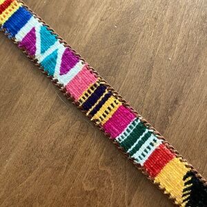 Colorful Woven Women's Belt with belt hanger